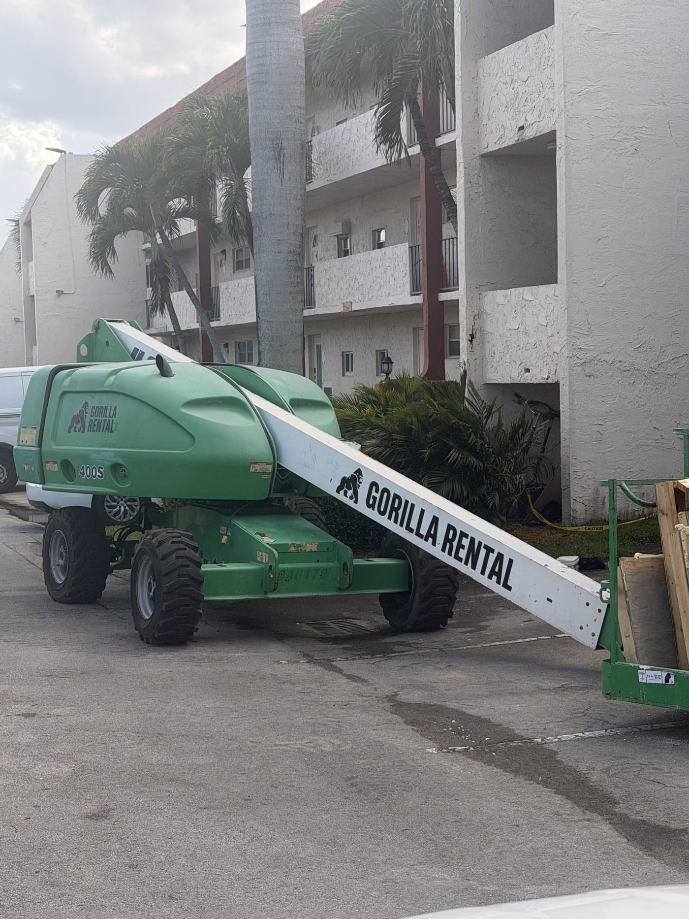 Gorilla Rental boom lift on site