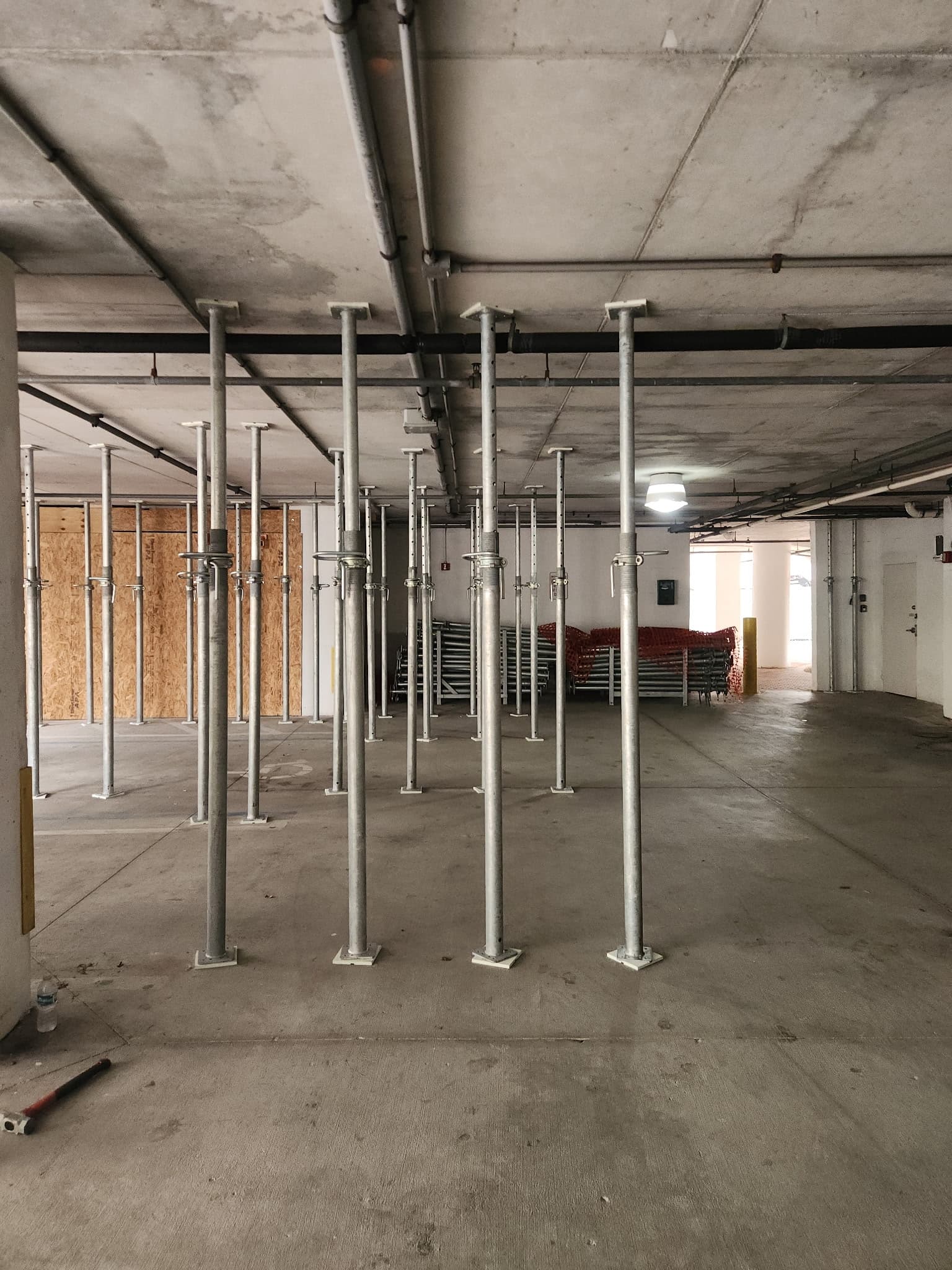 Post shores installed on a jobsite